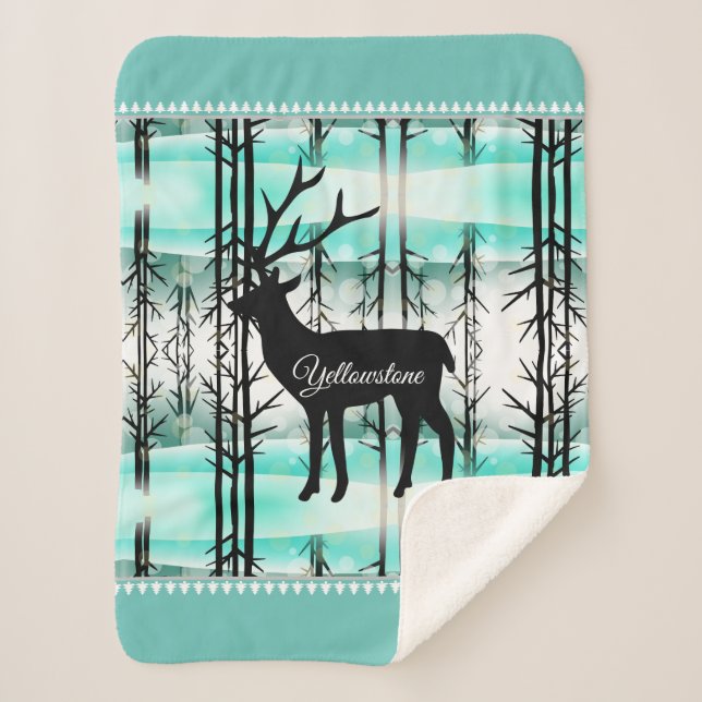 Cobertor Sherpa Sherpa Blanket-Yellowstone Deer (Frente)