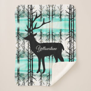 Cobertor Sherpa Sherpa Blanket-Yellowstone Deer