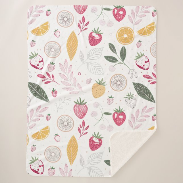 Cobertor Sherpa Sherpa BlanketCozy Fruit Garden – Large Sherpa Bla (Frente)