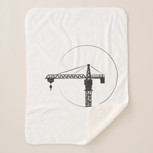 Cobertor Sherpa Sherpa-Fleecedecke mit Kran-Grafik (Frente)