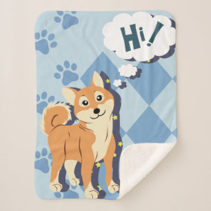 Cobertor Sherpa Shiba Inu