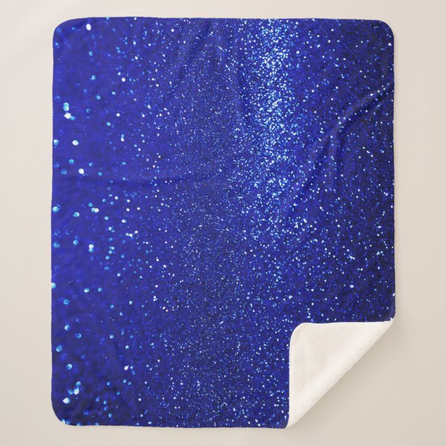 Cobertor Sherpa Shimmering Canvas Azul de Brilho (Frente)