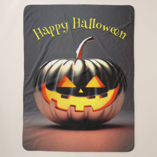 Cobertor Sherpa Shiny Pumpkin Halloween
