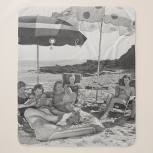 Cobertor Sherpa Silence is goldenbeach, vintage, retro, book, peop