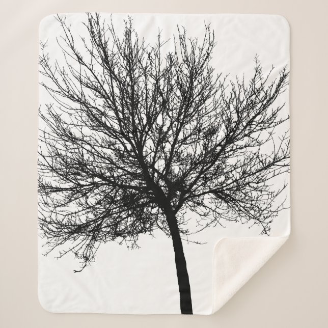 Cobertor Sherpa Silhouette de Árvore (Frente)
