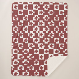 Cobertor Sherpa Silhueta de flores em padrão.