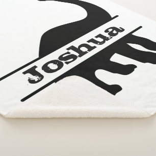 Cobertor Sherpa Silhueta de nome personalizado do dinossauro de pe