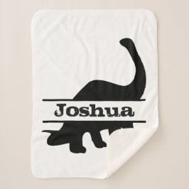 Cobertor Sherpa Silhueta Personalizada Dinossauro de Pescoço Longo