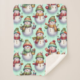 Cobertor Sherpa Silly Snowmen