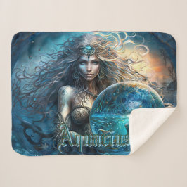 Cobertor Sherpa Símbolo Aquarius Zodiac