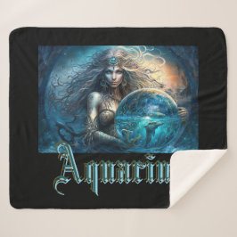 Cobertor Sherpa Símbolo Aquarius Zodiac