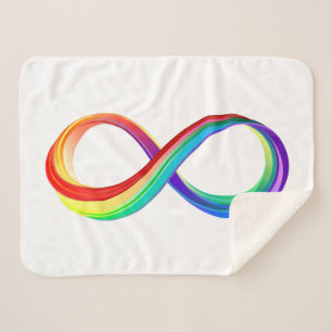 Cobertor Sherpa Símbolo de Infinidade Arco-Íris em Camadas