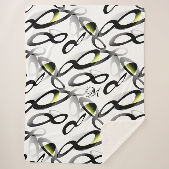 Cobertor Sherpa Símbolo de Infinidade Matemático Abstrato de Lemni (Frente)