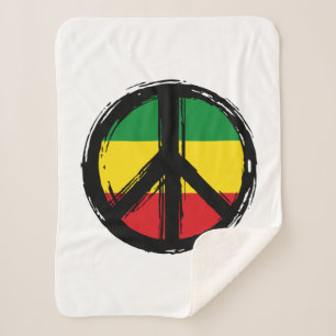 Cobertor Sherpa Símbolo de paz com estilo reaggage
