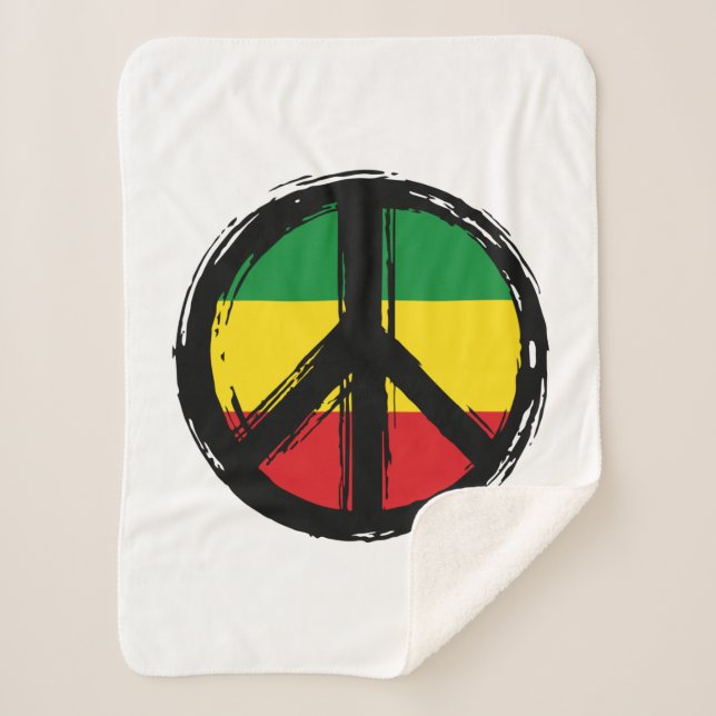 Cobertor Sherpa Símbolo de paz com estilo reaggage (Frente)