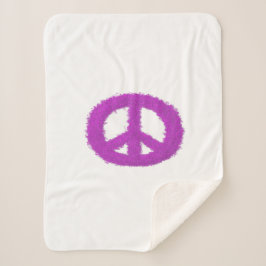Cobertor Sherpa Símbolo de Paz Roxo