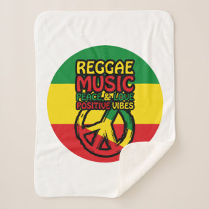 Cobertor Sherpa Símbolo de Reggae e Paz com citações positivas