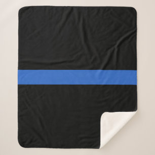 Cobertor Sherpa Símbolo de solidariedade policial de bandeira azul