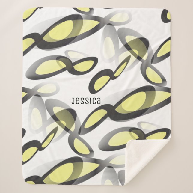 Cobertor Sherpa Símbolo do Infinito Matemático em Design Gráfico (Frente)