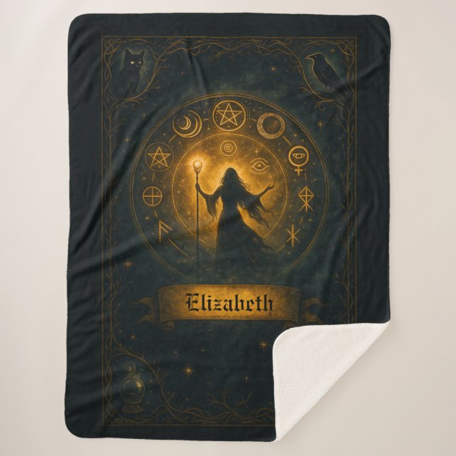 Cobertor Sherpa Símbolos Antigos & Nome Personalizado de Sortes Má (Frente)