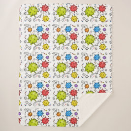 Cobertor Sherpa Símbolos de Vírus do Covid