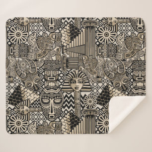 Cobertor Sherpa Símbolos Históricos Antigos Estilo de Tatuagem