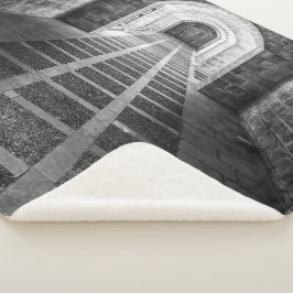 Cobertor Sherpa Simetria em preto e branco