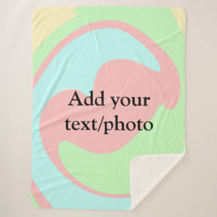 Cobertor Sherpa Simple acrylic pour marble add your text name cust