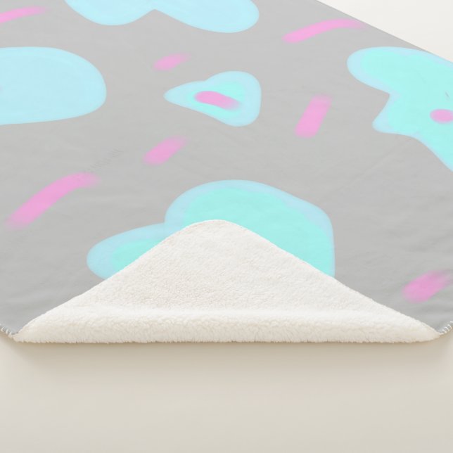 Cobertor Sherpa simples e mínimo adicione seu nome monograma de te (3/4)