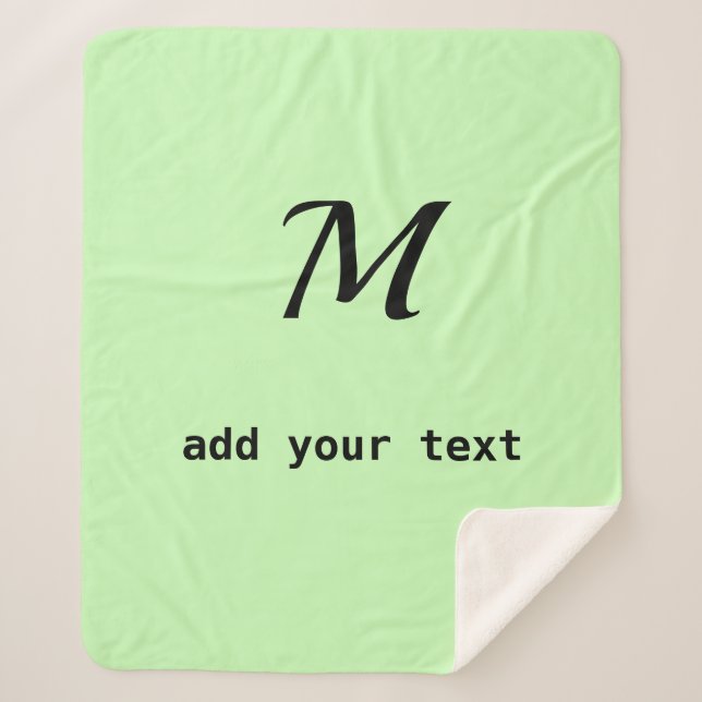 Cobertor Sherpa simples e mínimo adicione sua foto de monograma de (Frente)