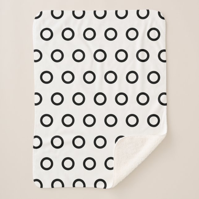 Cobertor Sherpa Simples Gingham Preto e Branco (Frente)