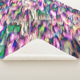 Cobertor Sherpa Simulando rocha ou estalagmite com cores inflamáve