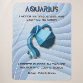 Cobertor Sherpa Sinal de Água Zodiac Moderno Design de Astrologia 