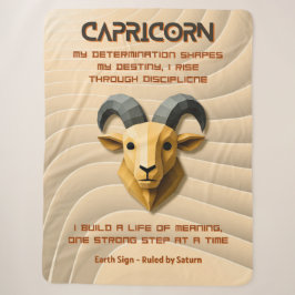 Cobertor Sherpa Sinal de Capricórnio Design de Astrologia 3D Moder