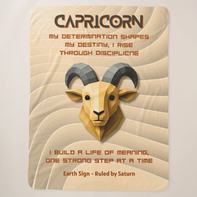 Cobertor Sherpa Sinal de Capricórnio Design de Astrologia 3D Moder (Frente)