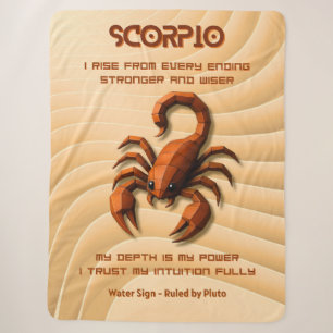 Cobertor Sherpa Sinal de Escorpião Moderno Design de Astrologia 3D