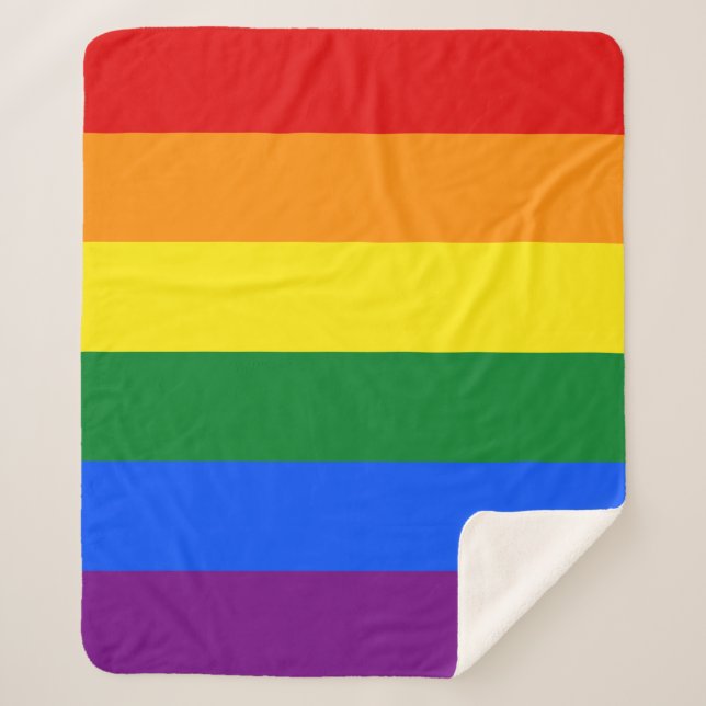 Cobertor Sherpa Sinalizador arco-íris (LGBT) (Frente)