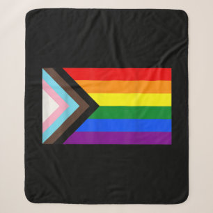 Cobertor Sherpa Sinalizador do Orgulho de Progresso LGBT - Camisa