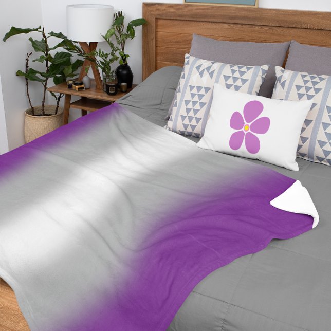 Cobertor Sherpa Sinalizador Gradual do Orgulho Greysexual - Sinali (Criador carregado)