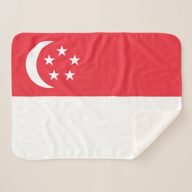 Cobertor Sherpa Singapore Flag (Frente (Horizontal))