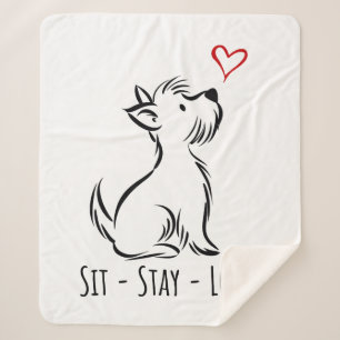 Cobertor Sherpa Sit-Stay-Love Westie