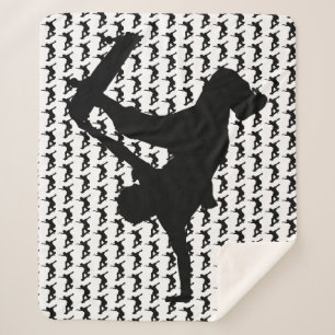 Cobertor Sherpa Skateboarder Skateboard Silhouette