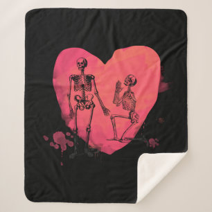 Cobertor Sherpa Skeleton Love