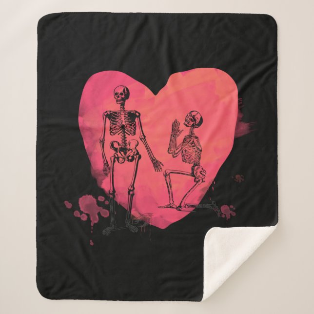 Cobertor Sherpa Skeleton Love (Frente)