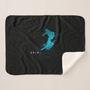 Cobertor Sherpa Skier, Ski, Japonês