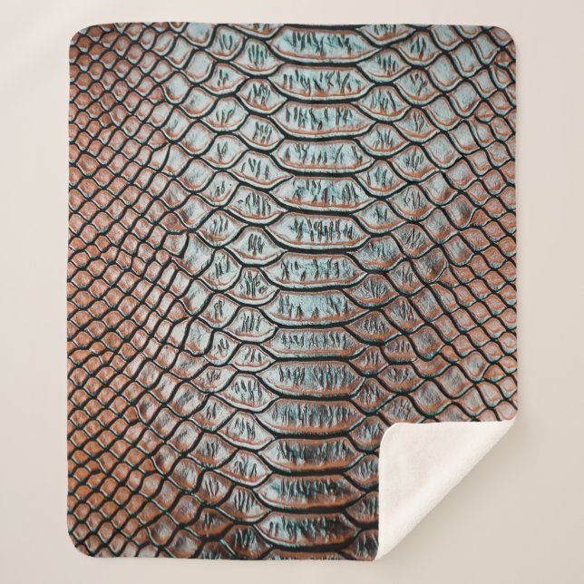 Cobertor Sherpa skin leather texture backgroundtexture,crocodile,l (Frente)