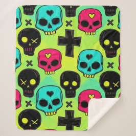 Cobertor Sherpa Skull Pattern Sherpa Blanket