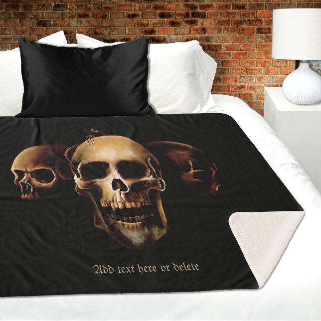 Cobertor Sherpa Skulls Human Black (Criador carregado)
