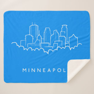 Cobertor Sherpa Skyline de Minneapolis, Minnesota