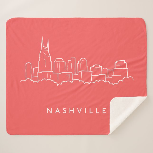 Cobertor Sherpa Skyline de Nashville (Frente (Horizontal))